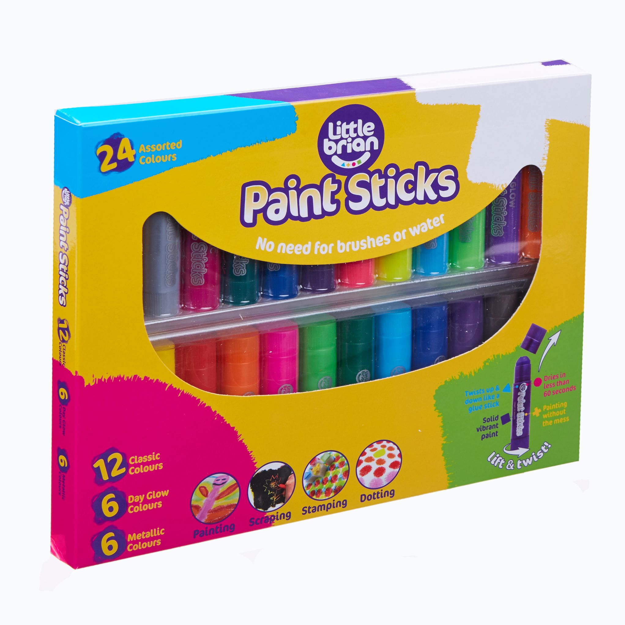 Little Brian LBPS10CA6 Classic Colours Paint Sticks Pack of 6 